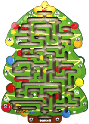 

Развивающая игра WoodLand Toys, Лабиринт с шариками. Елка / 148106