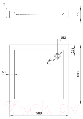 Душевой уголок Deante  KGA 041P + KTN 041B