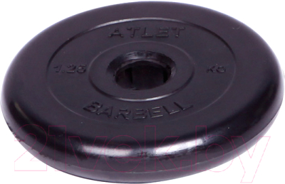 Диск для штанги MB Barbell Atlet d51мм 1.25кг (черный)