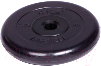 Диск для штанги MB Barbell Atlet d31мм 1.25кг (черный)