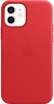 Чехол-накладка Apple Leather Case w/MagSafe для iPhone 12/12Pro (PRODUCT)RED / MHKD3