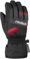 Перчатки лыжные Reusch Bennet R-Tex XT / 6061206 7680 (р-р 4, Black/Black Melange/Fire Red) - 