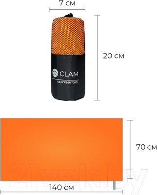 Полотенце Clam P007 70х140 (оранжевый)