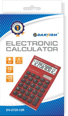 Калькулятор Darvish DV-2725-12R (красный)