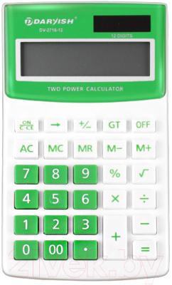 Калькулятор Darvish DV-2716-12N (белый/зеленый)
