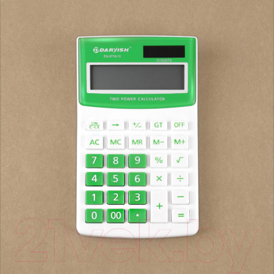 Калькулятор Darvish DV-2716-12N (белый/зеленый)