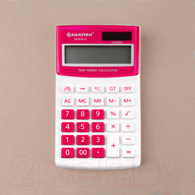 Калькулятор Darvish DV-2716-12R (белый/красный)