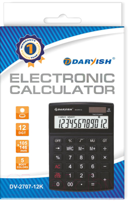 Калькулятор Darvish DV-2707-12K (черный)