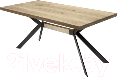 Обеденный стол Buro7 Арно Классика 150x80x76 (дуб беленый/черный)