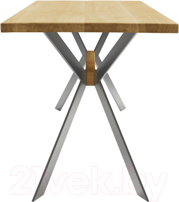 Обеденный стол Buro7 Арно Классика 150x80x76 (дуб натуральный/серебристый)