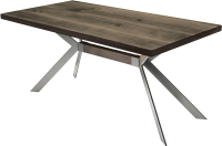 Обеденный стол Buro7 Арно Классика 150x80x76 (дуб мореный/серебристый) - 