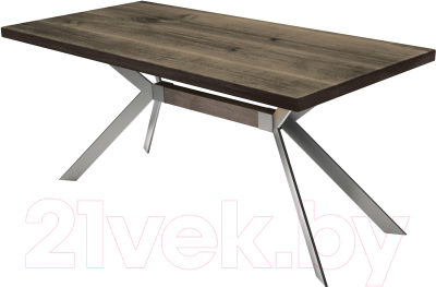 Обеденный стол Buro7 Арно Классика 150x80x76 (дуб мореный/серебристый)