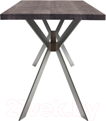Обеденный стол Buro7 Арно Классика 150x80x76 (дуб мореный/серебристый)