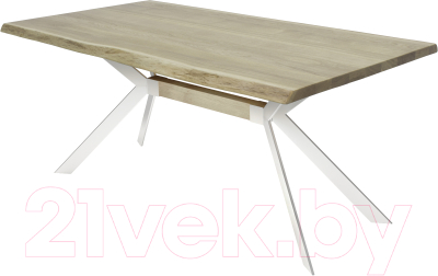 Обеденный стол Buro7 Арно С обзолом 150x80x76 (дуб беленый/белый)