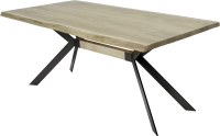 Обеденный стол Buro7 Арно С обзолом 150x80x76 (дуб беленый/черный) - 
