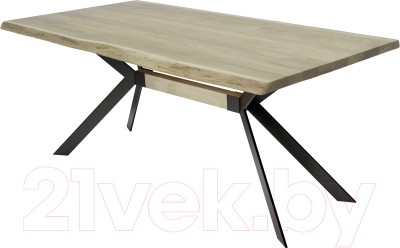 Обеденный стол Buro7 Арно С обзолом 150x80x76 (дуб беленый/черный)
