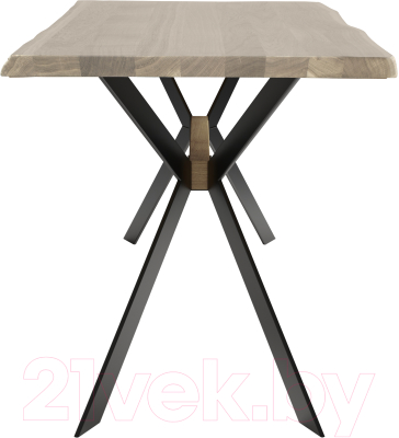 Обеденный стол Buro7 Арно С обзолом 150x80x76 (дуб беленый/черный)