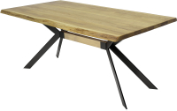Обеденный стол Buro7 Арно С обзолом 150x80x76 (дуб натуральный/черный) - 