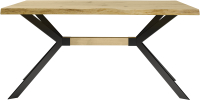 Обеденный стол Buro7 Арно с обзолом и сучками 150x80x76 (дуб натуральный/черный) - 
