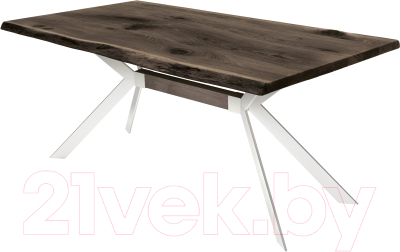 Обеденный стол Buro7 Арно с обзолом и сучками 150x80x76 (дуб мореный/белый)