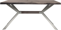 Обеденный стол Buro7 Арно С обзолом и сучками 150x80x76 (дуб мореный/серебристый) - 
