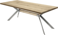 Обеденный стол Buro7 Арно Классика 180x80x76 (дуб беленый/серебристый) - 