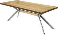 Обеденный стол Buro7 Арно Классика 180x80x76 (дуб натуральный/серебристый) - 