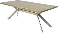 Обеденный стол Buro7 Арно с обзолом 180x80x76 (дуб беленый/серебристый) - 