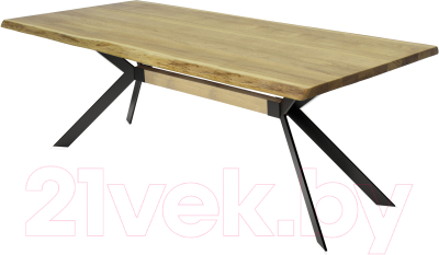Обеденный стол Buro7 Арно с обзолом 180x80x76 (дуб натуральный/черный)
