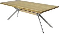Обеденный стол Buro7 Арно с обзолом 180x80x76 (дуб натуральный/серебристый) - 