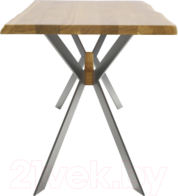 Обеденный стол Buro7 Арно с обзолом 180x80x76 (дуб натуральный/серебристый)