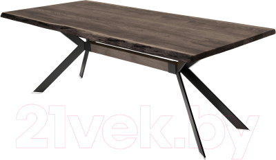 Обеденный стол Buro7 Арно с обзолом 180x80x76 (дуб мореный/черный)
