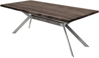 Обеденный стол Buro7 Арно С обзолом 180x80x76 (дуб мореный/серебристый) - 