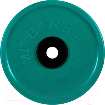 Диск для штанги MB Barbell Олимпийский d51мм 50кг (зеленый)