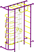 Детский спортивный комплекс Пионер 9Л (пурпурный/желтый) - 
