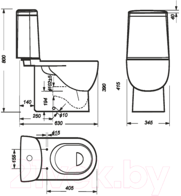 Унитаз напольный Sanita Luxe Fest DP 448249