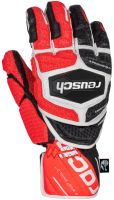 Перчатки лыжные Reusch Worldcup Warrior GS / 6011111-7810 (р-р 8.5, Black/White/Fluo Red) - 