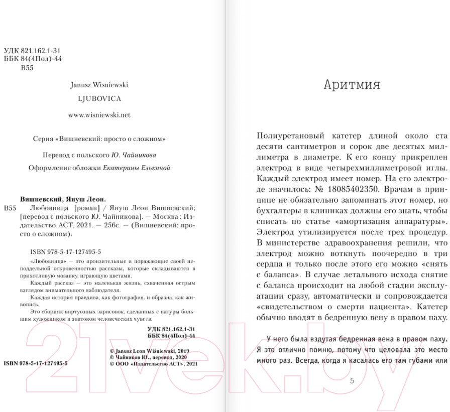 Художественная книга АСТ Любовница (Вишневский Я.Л.) — фото 3