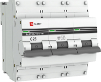 Выключатель автоматический EKF PROxima ВА 47-100 3P 25A (C) / mcb47100-3-25C-pro - 