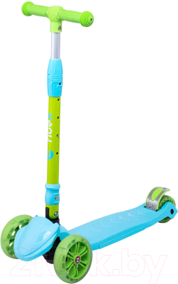 Самокат детский Ridex Bunny 135/90мм (голубой/зеленый)