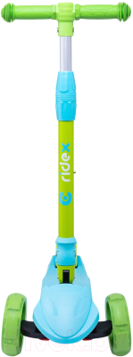 Самокат детский Ridex Bunny 135/90мм (голубой/зеленый)