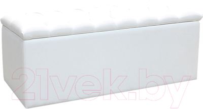 Банкетка Комфорт-S Гертруда М12 с ящиком (белая лиственница/ясень жемчужный)