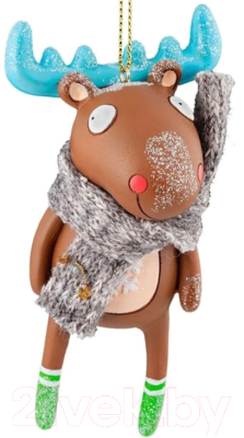 

Елочная игрушка Erich Krause, Коричневый, Decor Олень с глазами / 51044