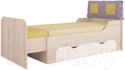 Односпальная кровать детская Комфорт-S Агнешка New М4 (белая лиственница/туя светлая)
