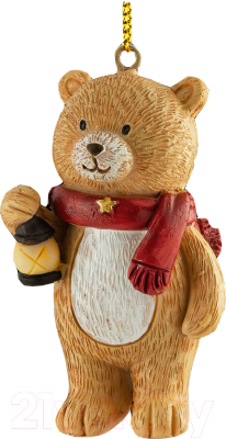 

Елочная игрушка Erich Krause, Коричневый, Decor Мишка на празднике / 51261