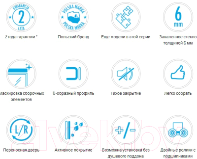 Душевой уголок Deante KTC 010P + KTC 031S + KTC 031S