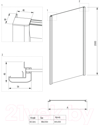 Душевой уголок Deante KTC 012P + KTC 031S