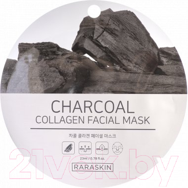 

Маска для лица тканевая Raraskin, Charcoal collagen Facial mask