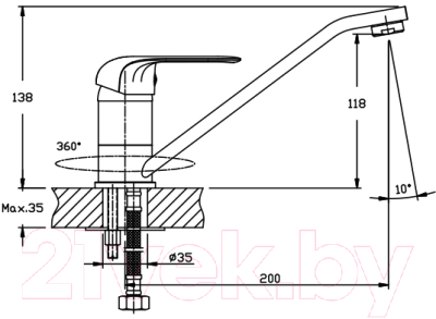 Смеситель Mixxus Premium Medea 555 гайка / MXP0539