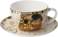 Чашка с блюдцем Goebel Artis Orbis/Gustav Klimt Поцелуй / 67-012-53-1 (белый) - 